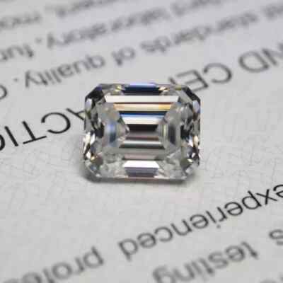 4 Ct Natural Emerald Cut White Certified Diamond D Grade VVS1 + 1 Free Gift