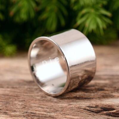 925 Sterling Silver, Cigar Band Ring Thick Silver Band Wide Band 2mm to 14mm P18