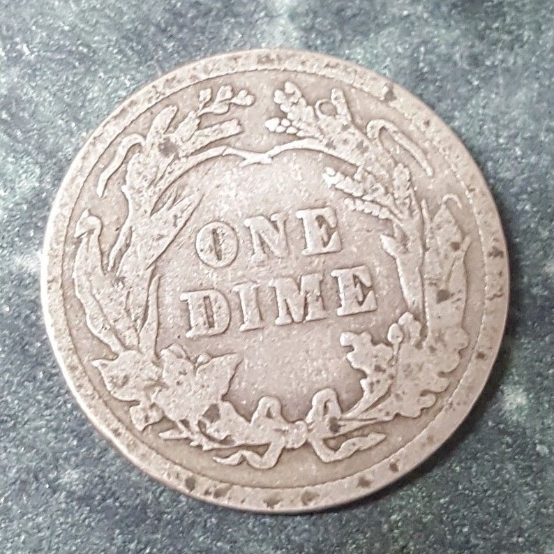 Barber dime, (10c) P 1916, ungraded, circulated