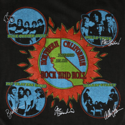Vintage Blue Oyster Cult Bill Graham Presents Black Men S-234XL T-shirt