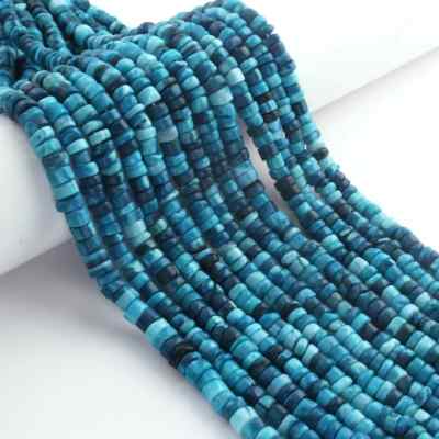 1 Strand Sky Blue Opal Beads, Smooth Wheel Beads, 13 Inches 6mm-7mm, Blue Opal