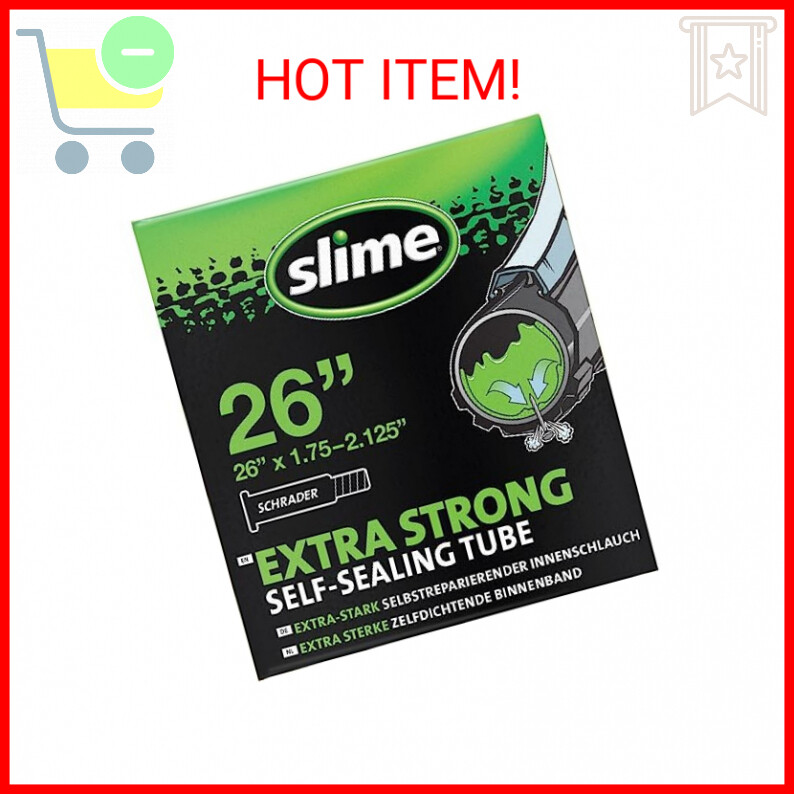 Slime Bike Inner Tube with Slime Puncture Sealant, Self Sealing, 26in Schrader