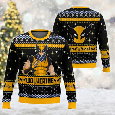 BG Deadpool Wolverine Mask Nice Ugly Christmas Sweater XS-5XL, Deadpool Sweater