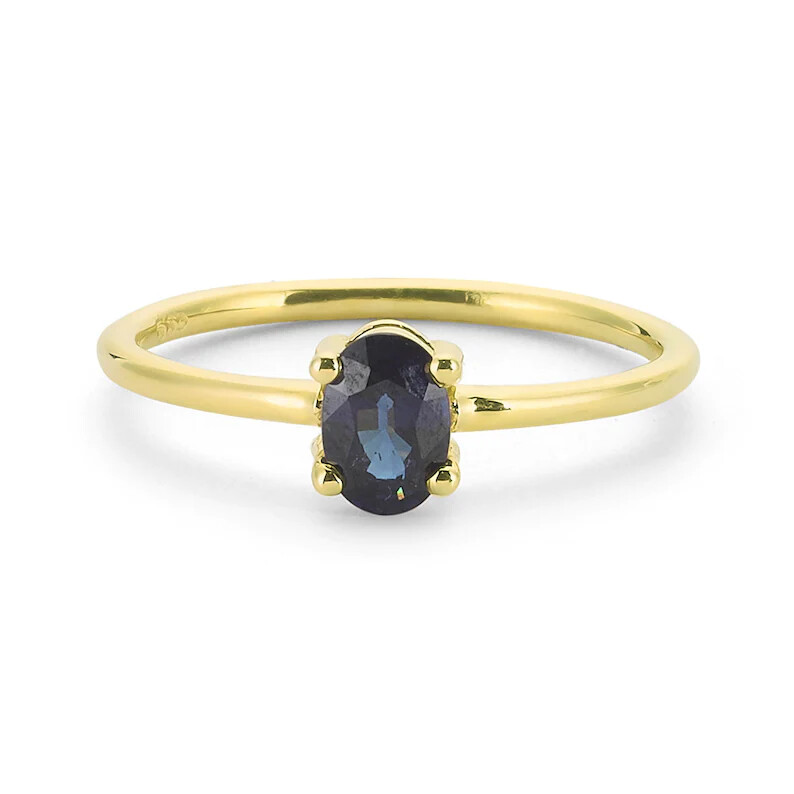 Pre-owned Handmade Sapphire Ring, Oval Sapphire Ring, 14k Solid Gold Ring,september Birthstone Ring In White