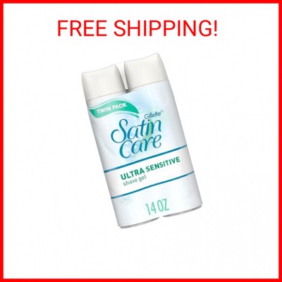 Gillette Satin Care Ultra Sensitive Shave Gel for Women, Pack of 2, 7oz Each, Fr