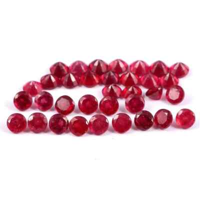 25 Pcs Natural Red Ruby Round Cut 4 mm Loose Gemstone GDGL Certified RY64
