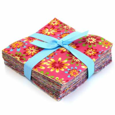 102 piece Crazy Daisy   pre cut charm pack 5'' squares 100% cotton fabric quilt