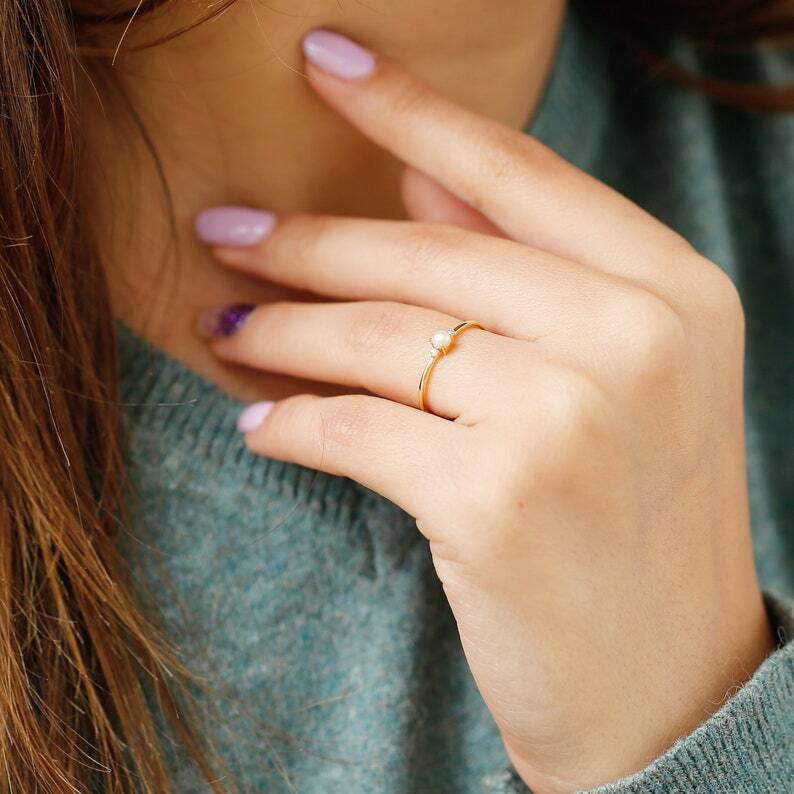Pre-owned Handmade Opal Ring 14k Yellow Gold With Diamonds / Rose Gold Natural White Australian