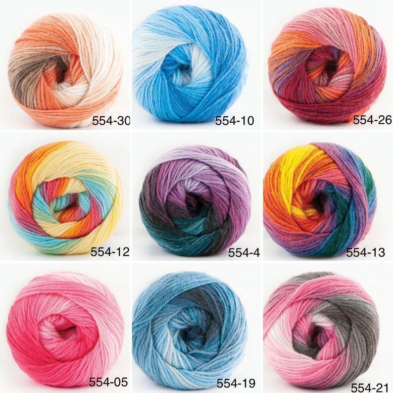 100g Strickgarn | Papatya Batik Wolle mit tollem Farbverlauf | 100% Polyacryl