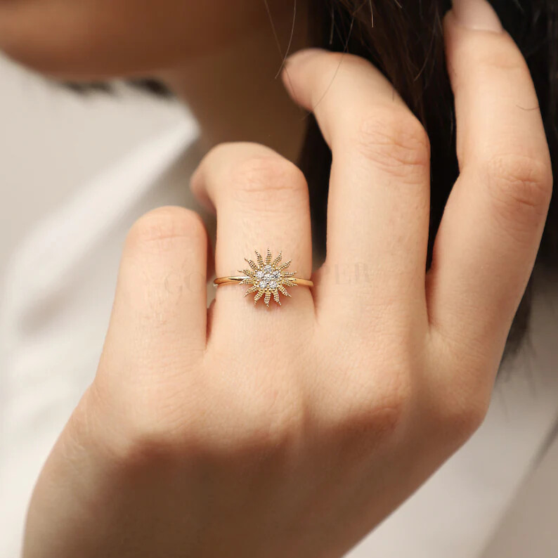 【TEMPLE OF THE SUN】Venus Solitaire Ring/14k 純金 ゴールド Venus Solitaire Ring Garnet Solid Gold – Temple of the Sun US