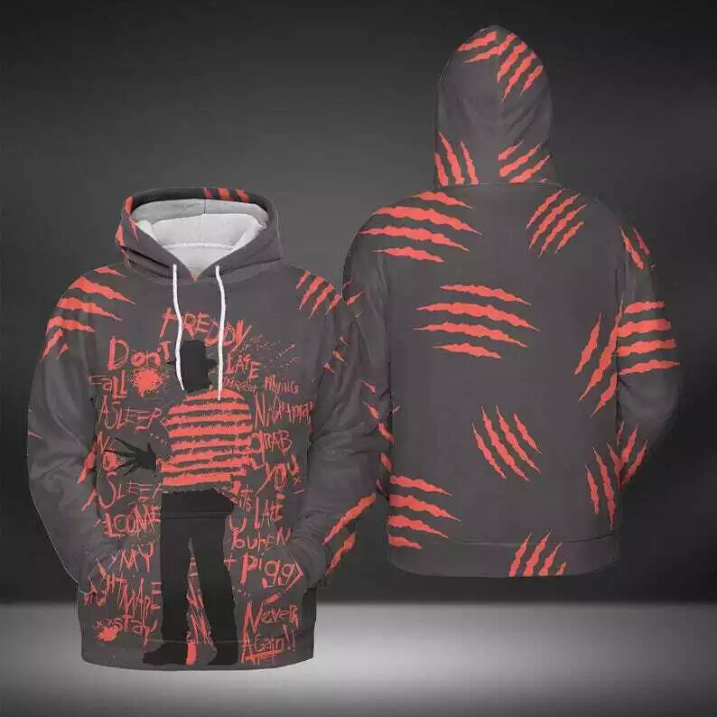 Freddy Krueger Scratch Don't Fall Asleep Horror Halloween 3D HOODIE BEST PRICE
