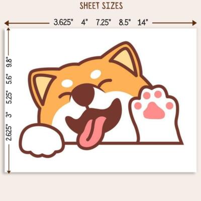 Peeking Shiba Inu Car Sticker / Vinyl Car Decal Weather Resistant Outdoor Use