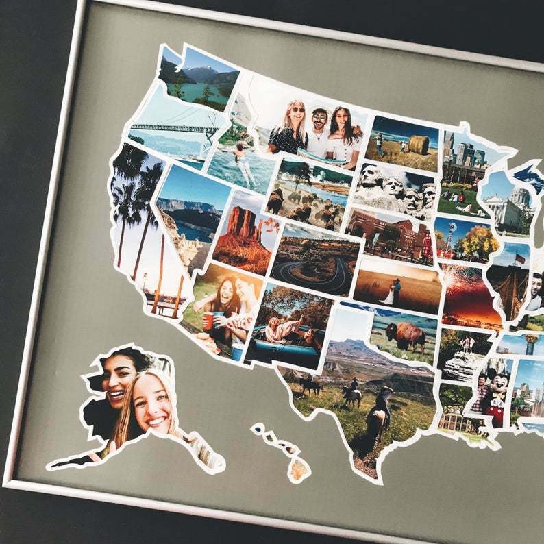 united states map picture frame Usa 50 States Photo Map United States Travel Picture Collage united states map picture frame