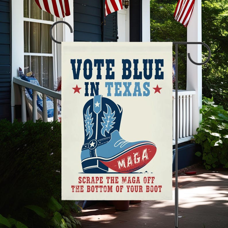 Vote Blue In Texas Democrat Midterm Election 2026 Political Flag