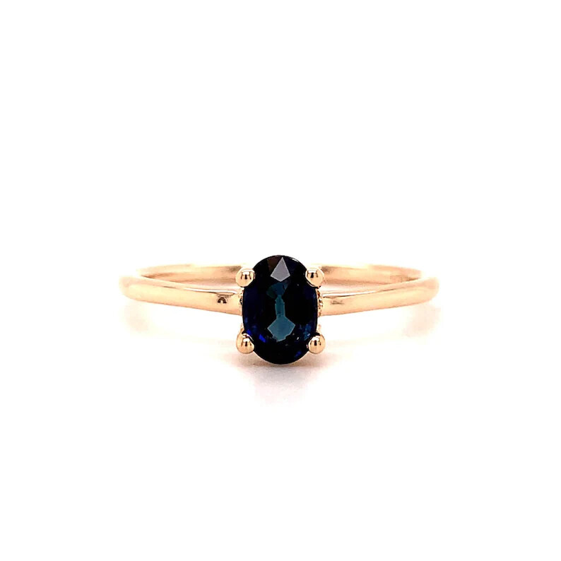 Pre-owned Handmade Sapphire Ring, Oval Sapphire Ring, 14k Solid Gold Ring,september Birthstone Ring In White