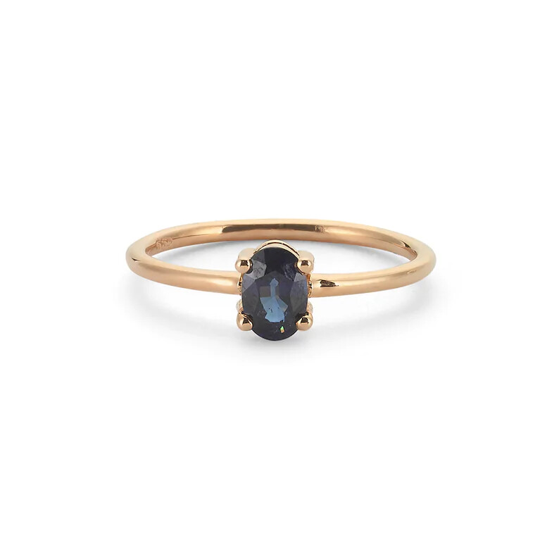 Pre-owned Handmade Sapphire Ring, Oval Sapphire Ring, 14k Solid Gold Ring,september Birthstone Ring In White