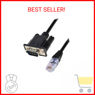RJ45 to RS232,LFHUKEJI DB9 9-Pin Serial Port Male to RJ45 Female Cat5 Ethernet L