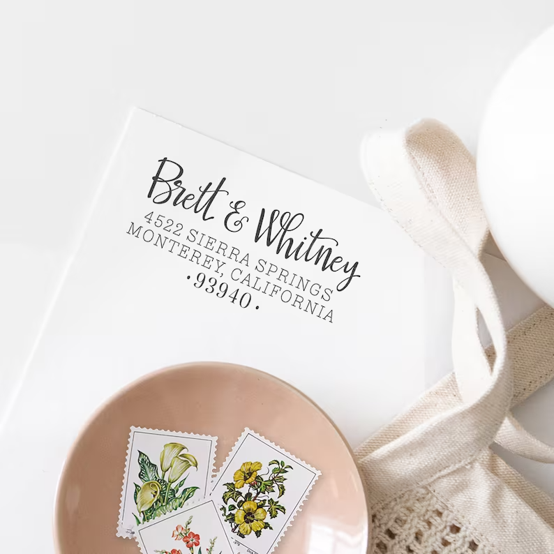 Custom Return Address Stamp, Return Address Stamp, Wedding Invitation stamp