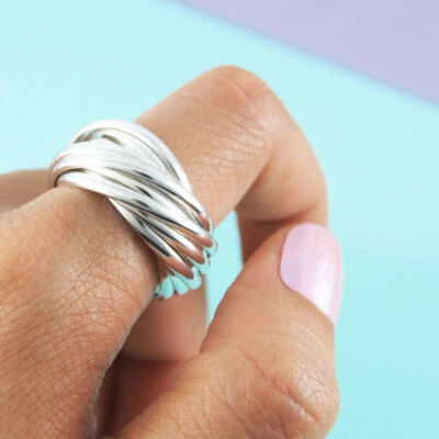 Rolling Ring Band 925 Sterling Silver Band &Statement Ring Handmade Ring SK182
