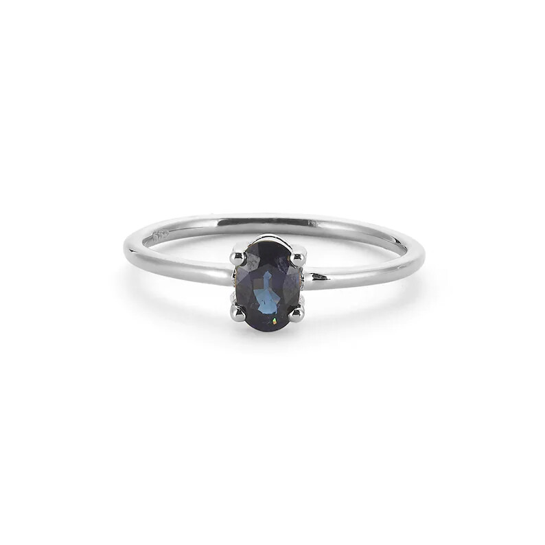Pre-owned Handmade Sapphire Ring, Oval Sapphire Ring, 14k Solid Gold Ring,september Birthstone Ring In White