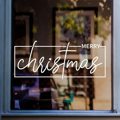 Modern Minimal Merry Christmas Window Sticker Vinyl Decal
