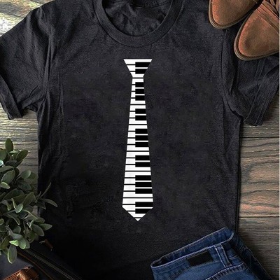 Piano Neck Tie Funny Humorous Keyboard Music Player Fun Gift T-Shirt, Pianist...