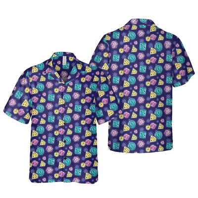 DnD Dice Pixel Shirt, DnD Shirt, DnD Hawaiian Shirt, DnD Dad Shirt, Dice Shirt
