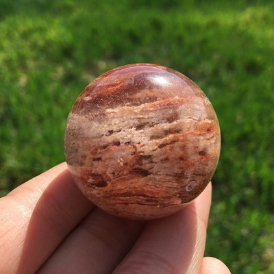 Natural Thousand Layers of Ghost Crystal Sphere Quartz Melaleuca Reiki Healing
