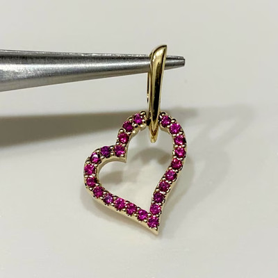 Gifted 1 Ct Round Lab-Created Ruby Women's Heart Pendant 925 Sterling Silver