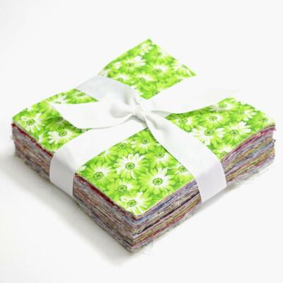 102 piece Flower Shower   pre-cut charm pack 5'' squares 100% cotton fabric quilt