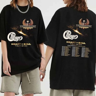 Earth Wind and Fire and Chicago 2024 Heart & Soul Tour T-Shirt, Fan Gift