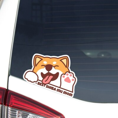 Best Shiba Inu Mom Car Sticker / Peek Dog Vinyl Waterproof Window Decal Outdoor