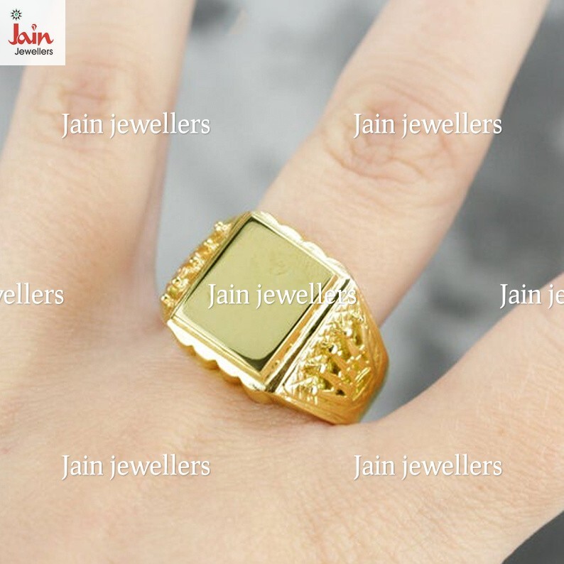 18 Kt Hallamrk Solid Yellow Gold Crown Signet Men S Ring Size 8 9 10 11 12 13 14 eBay