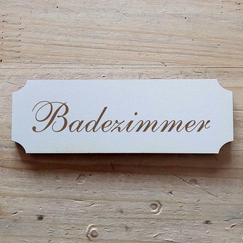 Türschild Dekoschild BADEZIMMER BAD Gästebad Schild Shabbyschild