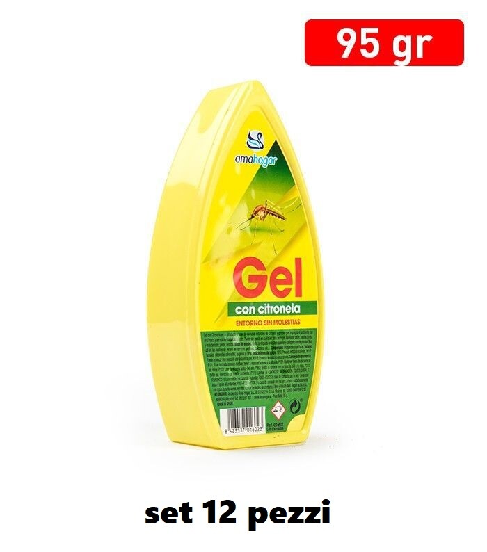 Set 12 Deodoranti Gel Profumo Ambiente Citronella Anti Zanzare hmj