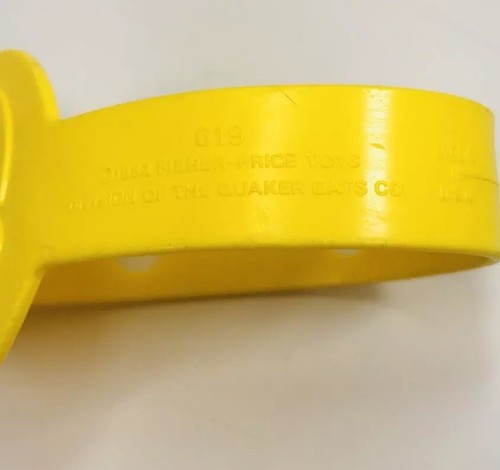 Vintage Fisher-Price Elephant Rattle Baby Toy Take Along Crib Stroller #619 Blue