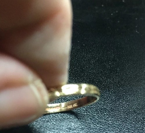14K Yellow Gold Milor Italy Etched Stars Stacking Band Ring NWOT