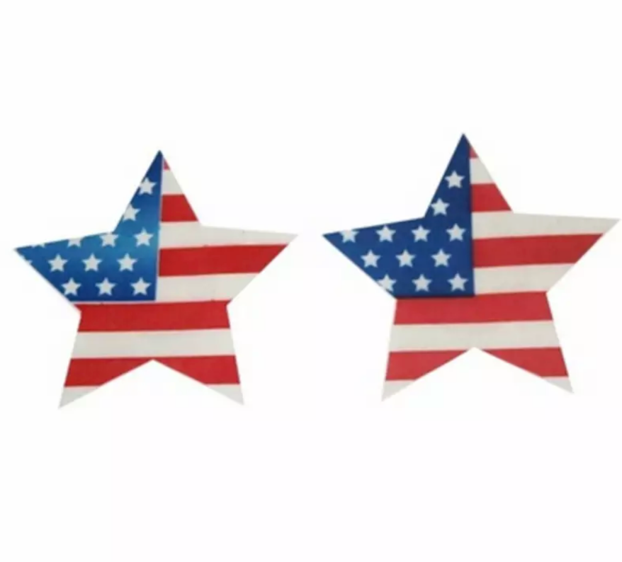 Pair Of USA Flag Nipple Pasties Red White Raunchy Sexy Cover Breast (2 Count)