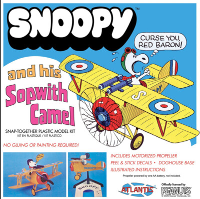 Snoopy and His Sopwith Camel Snap Together Model Kit SEALED 02SAT02
