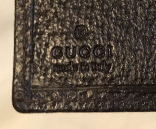 VERY RARE VINTAGE GUCCI Brown Leather GG Canvas RED GREEN WEB WALLET, EXCELLENT!