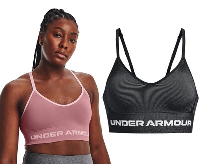 

Женский спортивный бесшовный бюстгальтер в рубчик Under Armour UA 1373870 — новинка, Seamless Low Longline Rib