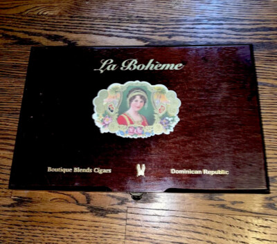 La Boheme Boutique Blend Empty CIGAR Box ! Red Velvet Liked Liner 11.75 x7.5 x2 