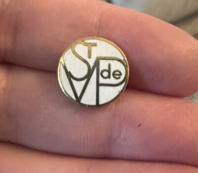 Vintage Enamel St Vincent De Paul Gold Tone Pin