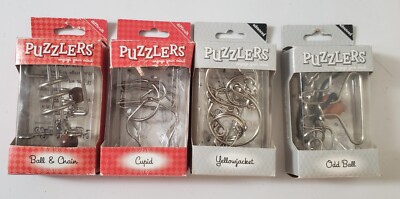 Puzzlers, Engage Your Mind, Lot of 4, Ball&Chain, Cupid - Odd Ball, Yellowjacket