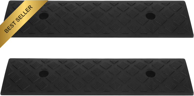 2pcs Driveway Curb Ramps for Cars Motorcycles Wheelchairs Garage Sidewalks