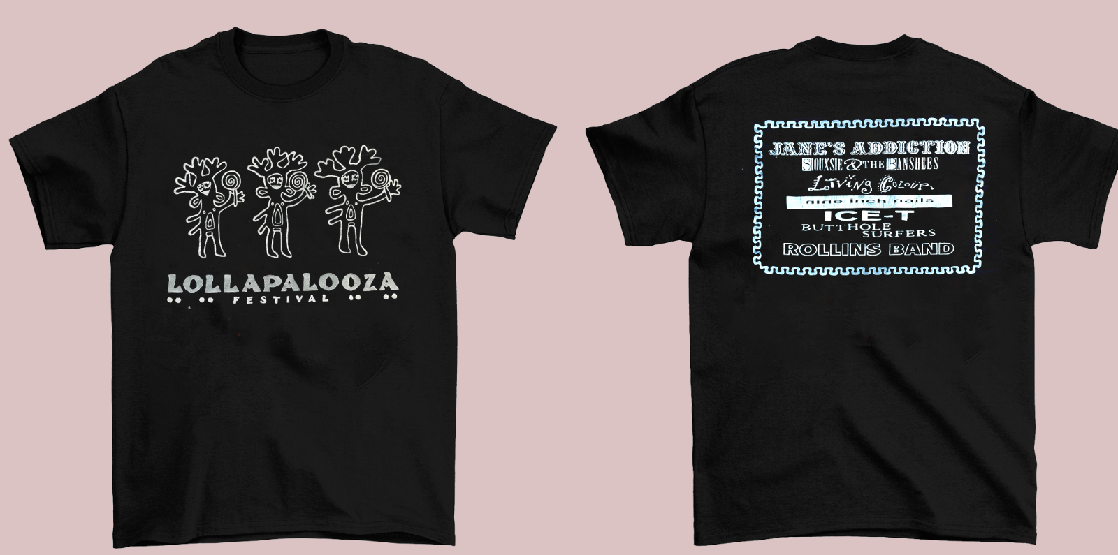 Lollapalooza 1991 Tシャツ XL ブラック New vintage lollapalooza 1991 Unisex S-234XL Black Shirt