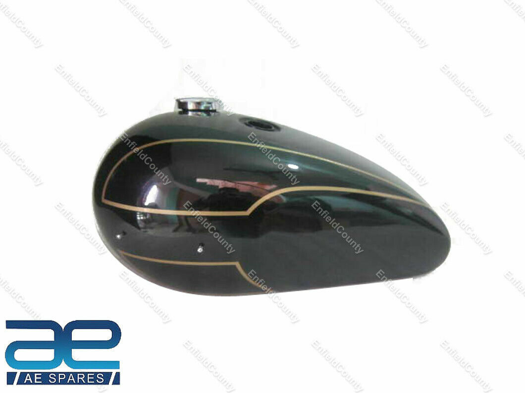 For Triumph T140 Black Painted Petrol Tank With Chrome Cap & Tap
