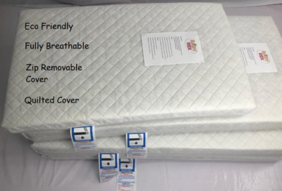 EXTRA THICK Travel Cot Mattress 95 x 65 x 10 CM QUILTED Breathable - UK Made