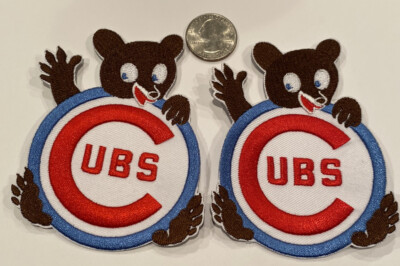 2-CHICAGO CUBS Vintage Style EMBROIDERED IRON ON PATCHES Approx: 4 x 3  Awesome!