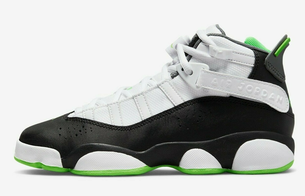 JORDAN 6 RINGS (GS) WHITE / GREEN STRIKE-BLACK GRADE SCHOOL